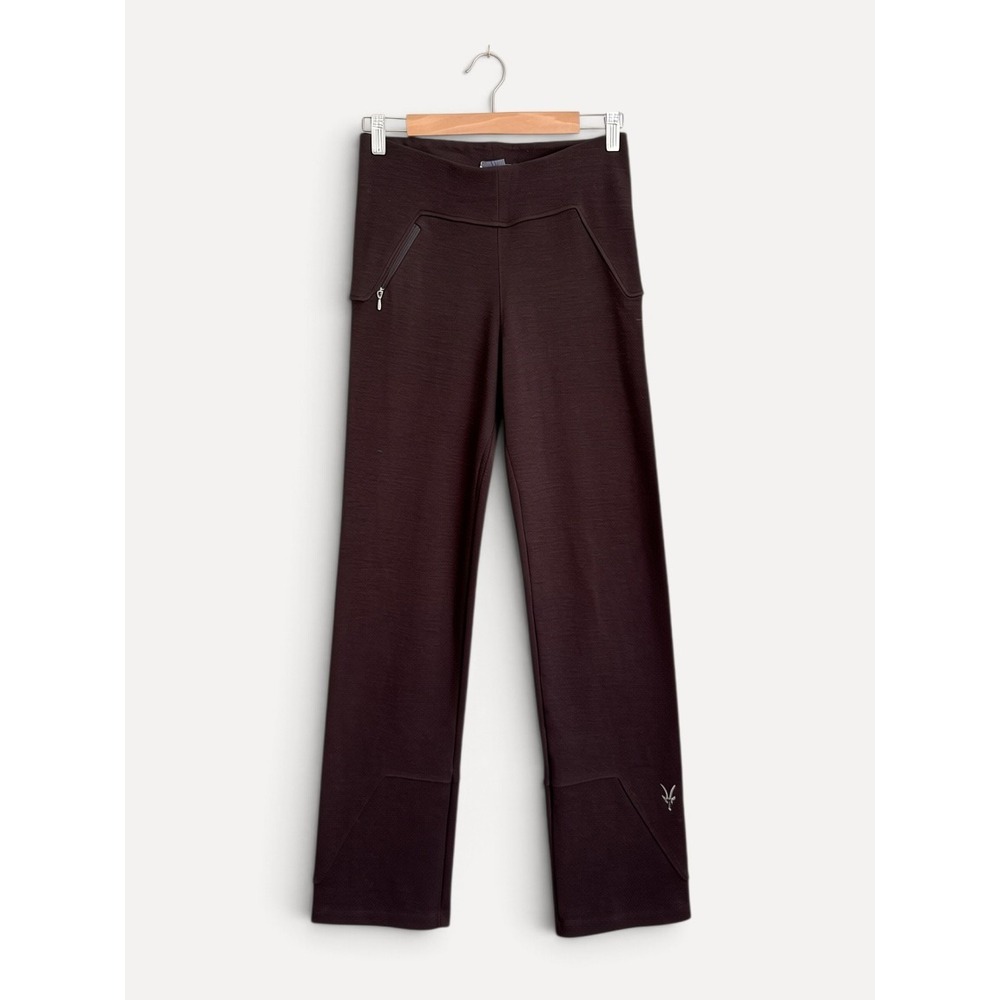 Ibex Wool Blend Straight Leg Pants Outdoor Gorpcore M Brown Zipper Pockets
